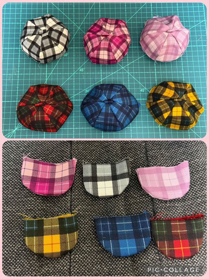 LOVOT ハンドメイド　 受注専用ページ　帽子ホーン飾り　チェック柄