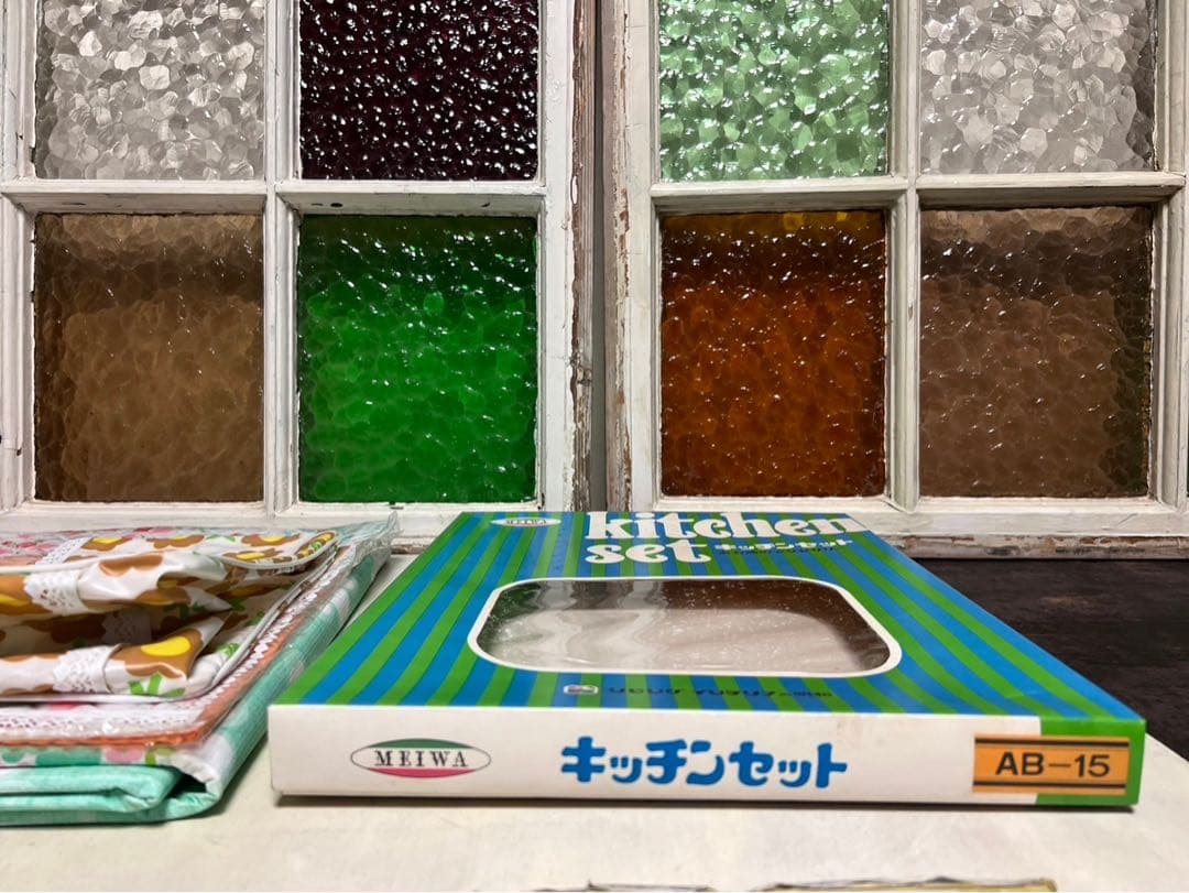 未使用 テーブルクロス カバー マット 昭和レトロ レトロポップ 当時物 セット