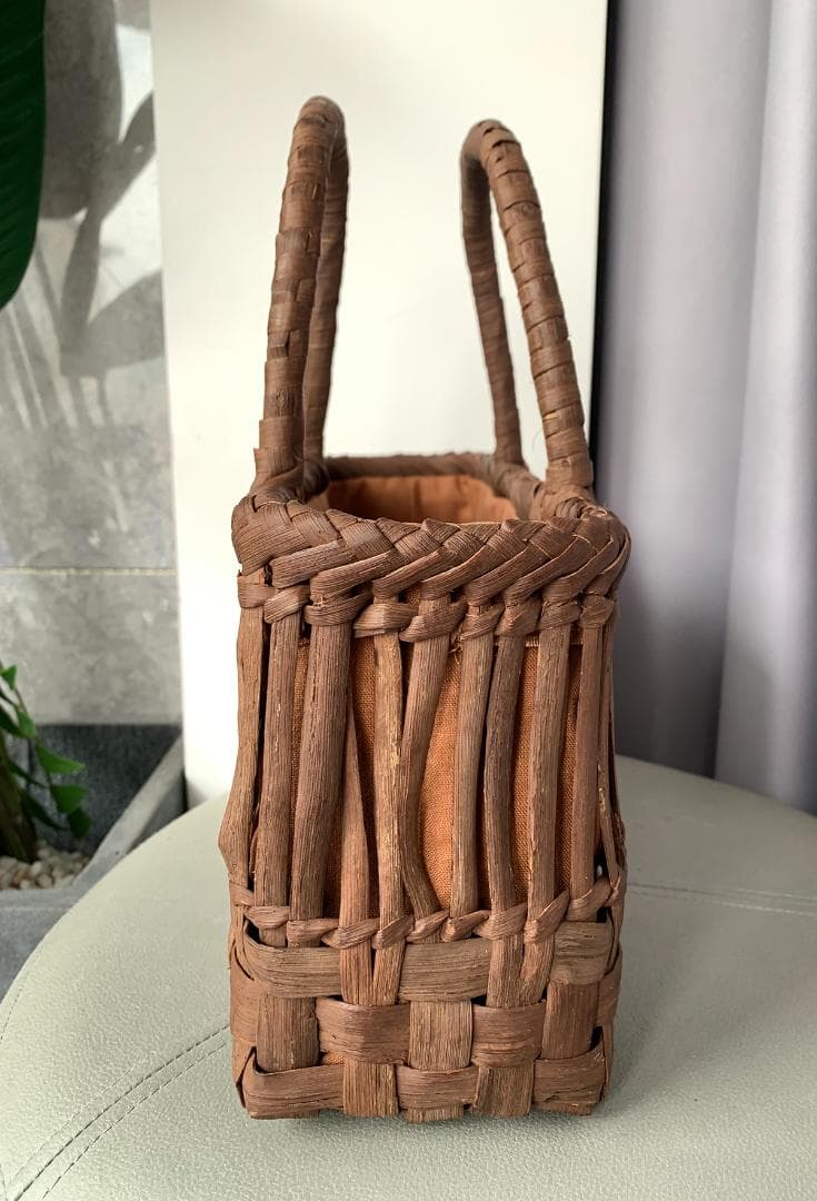 山葡萄 網代編み 一番皮 山葡萄籠バッグかご 巾着 山ぶどう カゴバッグ