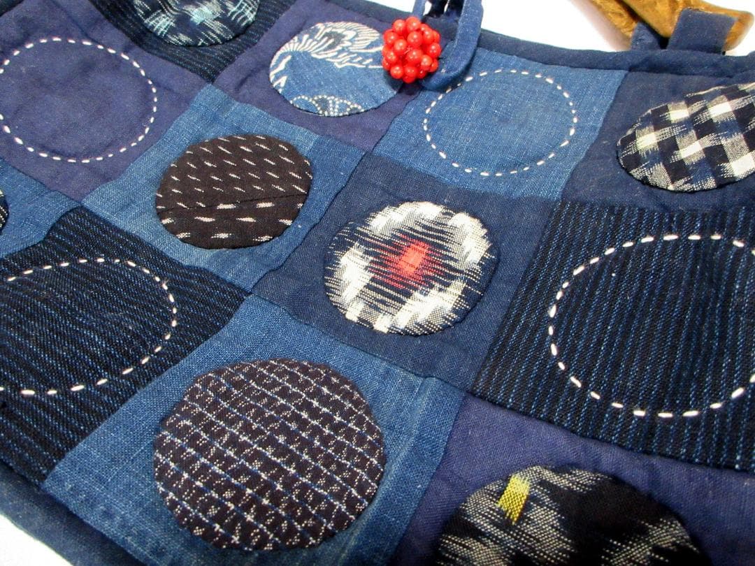 古布 リメイク 手作り 手提げバッグ / 刺し子 ハンドメイド