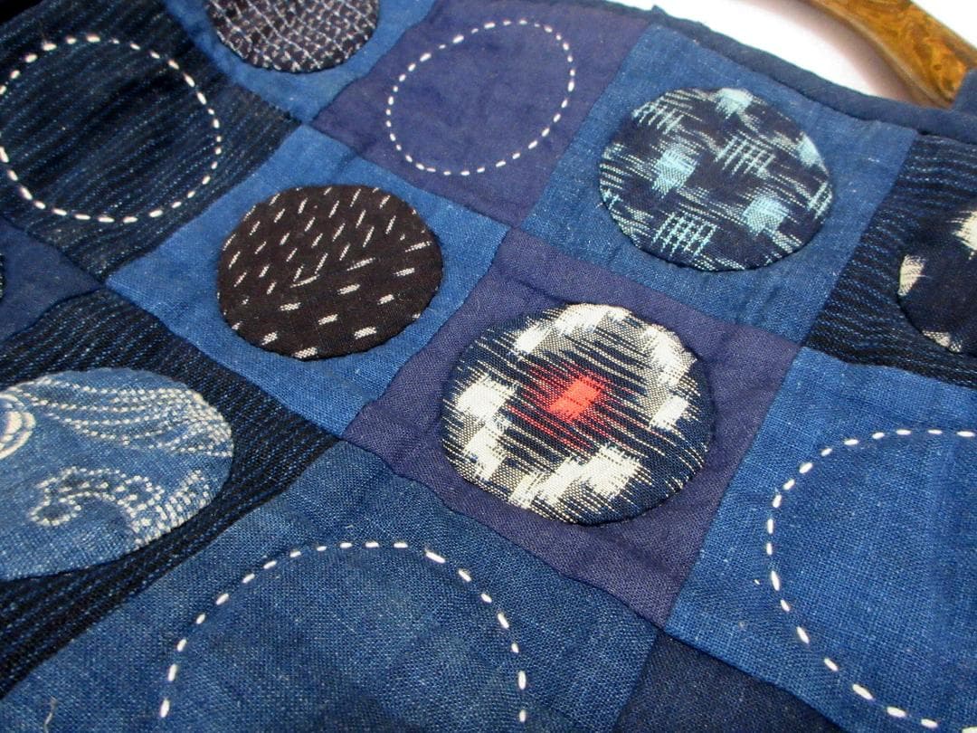 古布 リメイク 手作り 手提げバッグ / 刺し子 ハンドメイド