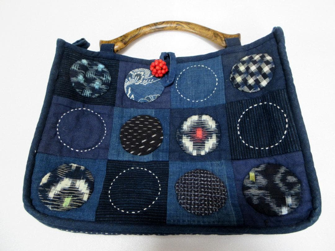 古布 リメイク 手作り 手提げバッグ / 刺し子 ハンドメイド