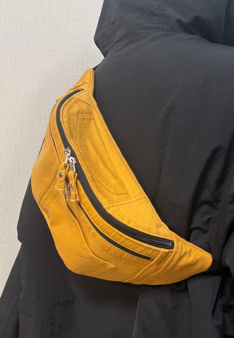 ハンドメイド　デニムリメイク　ウエストポーチ　ボディバッグ　お揃い　セット