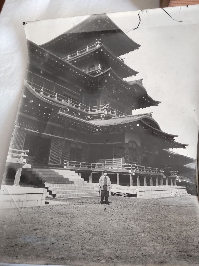 浅野総一郎ガラス写真乾板１3枚木箱付き