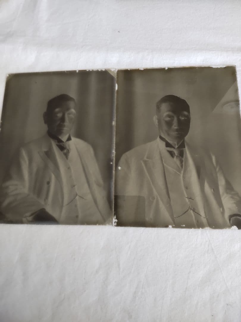 浅野総一郎ガラス写真乾板１3枚木箱付き