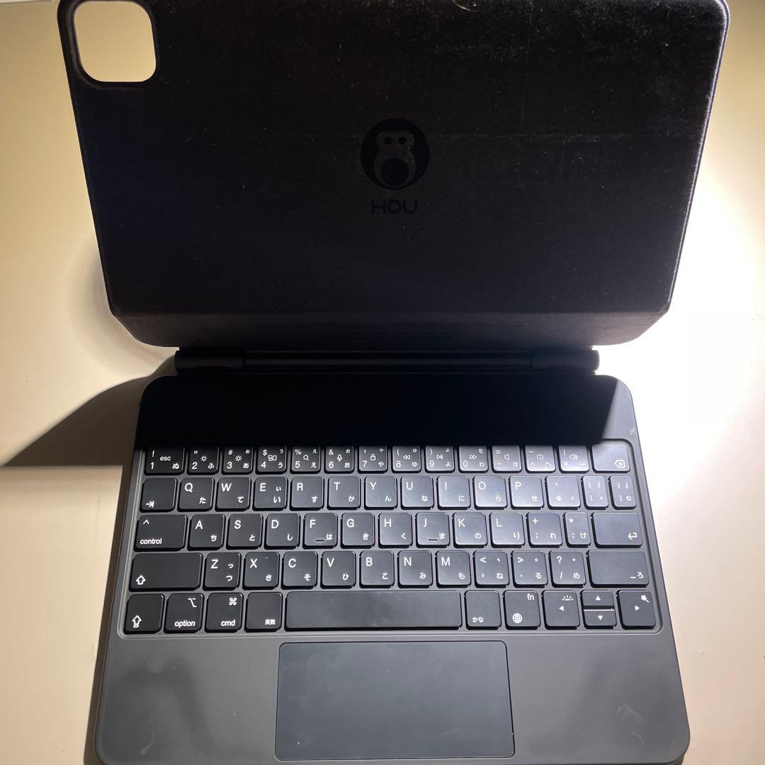 グレー キーボード付きiPadケース 充電ケーブル付き