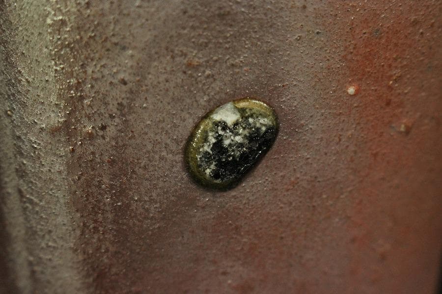 人間国宝 山本陶秀作 四方花入 窯変 共箱 真作保証 備前(ZE935)