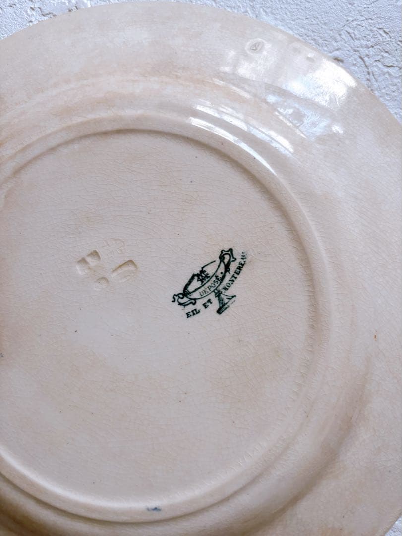 フランスアンティーク　Creil et Montereau デザート皿