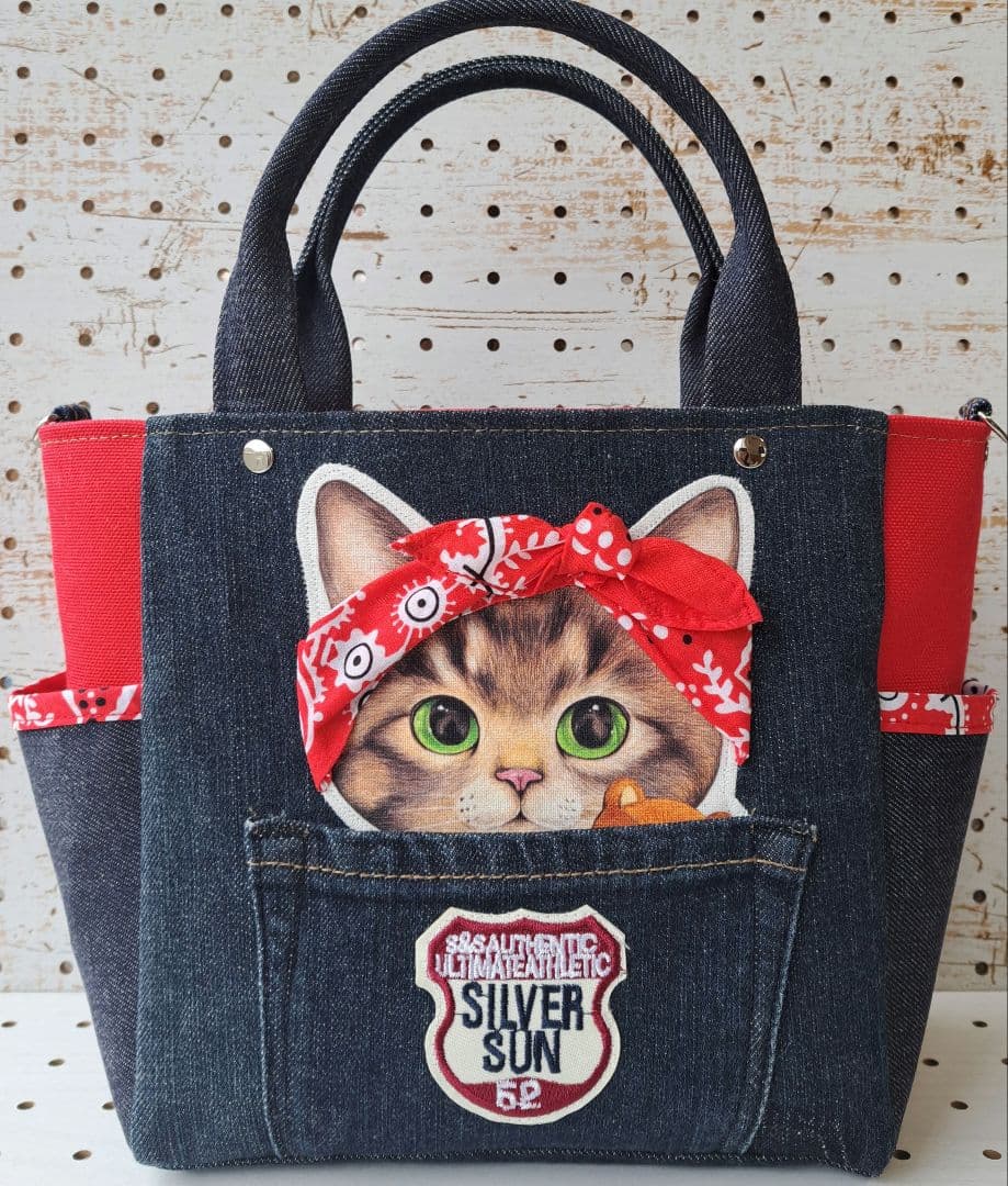 ニ*ぽ様 コヤンイサムチョン　リトルサンダー　デニムリメイクトートバッグ&ポーチ