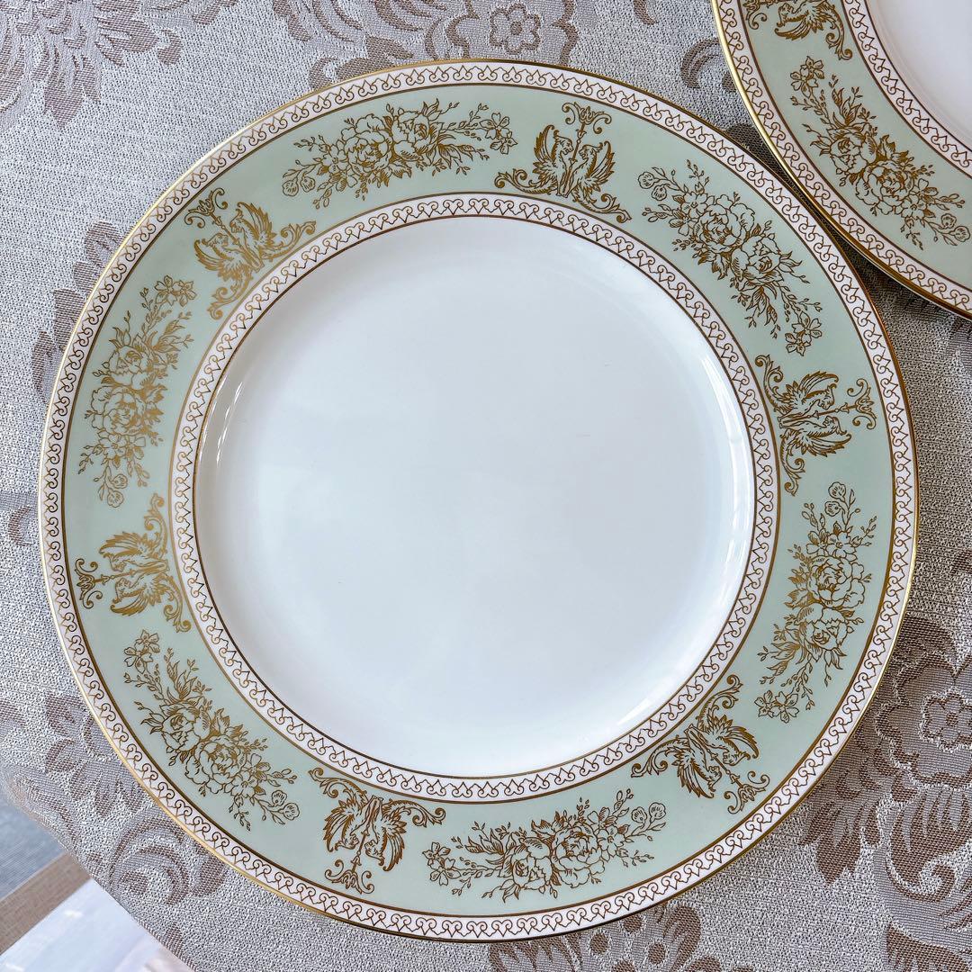 ウェッジウッド　黒壺　コロンビアセージグリーン　ディナー皿　2枚