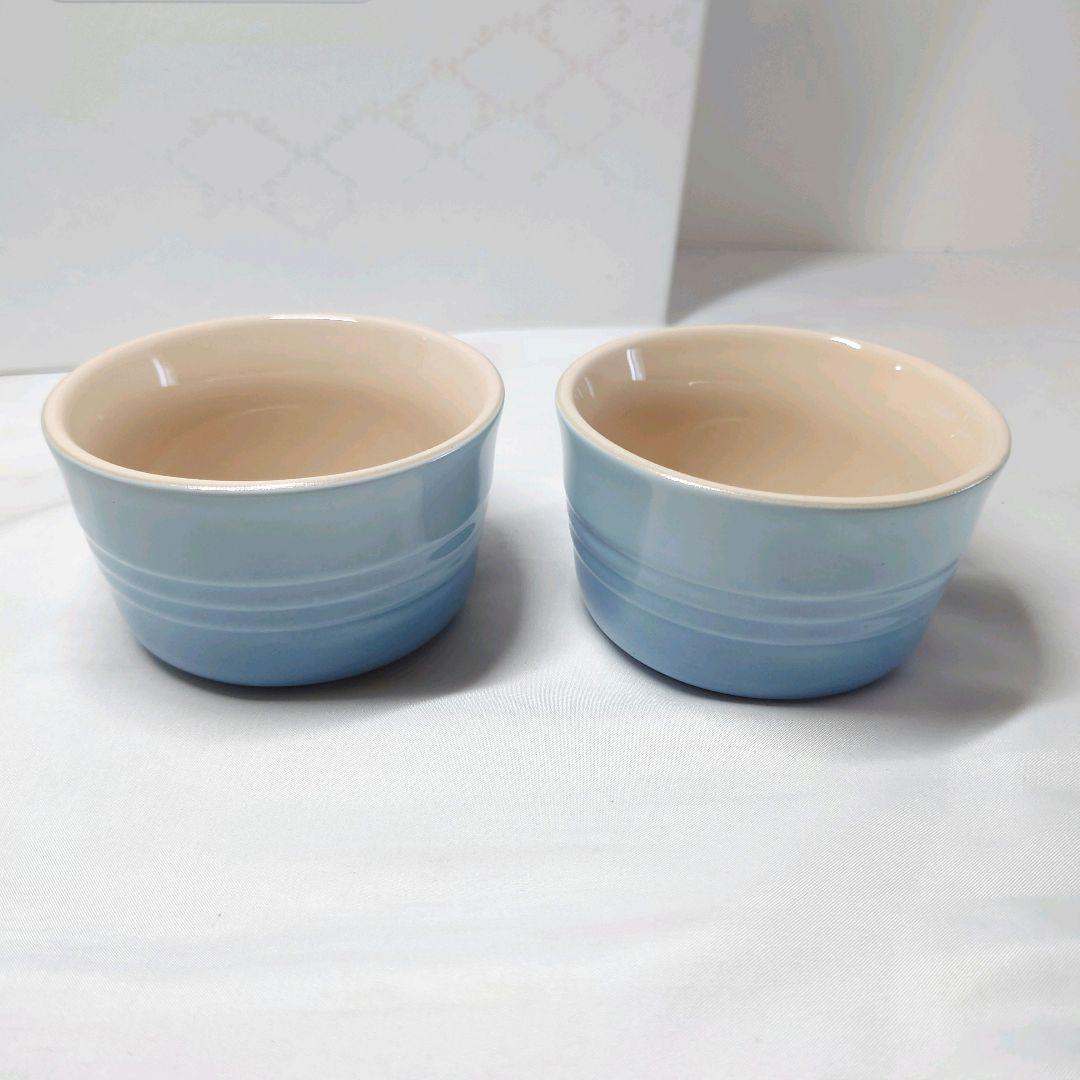 ルクルーゼ　ペア　テーブルウェアセット 　コースタルブルー　6点