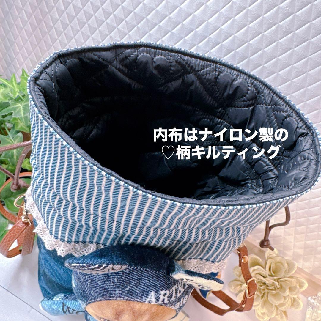 ゆ*ら様 コヤンイサムチョン♡着ぐるみクム君のデニムリメイク巾着ショルダー