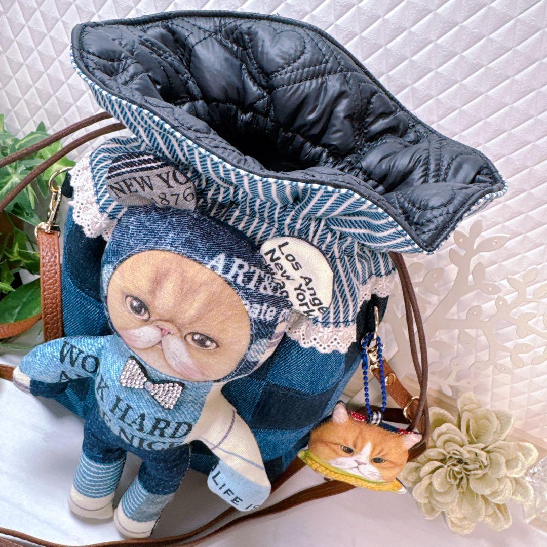 ゆ*ら様 コヤンイサムチョン♡着ぐるみクム君のデニムリメイク巾着ショルダー