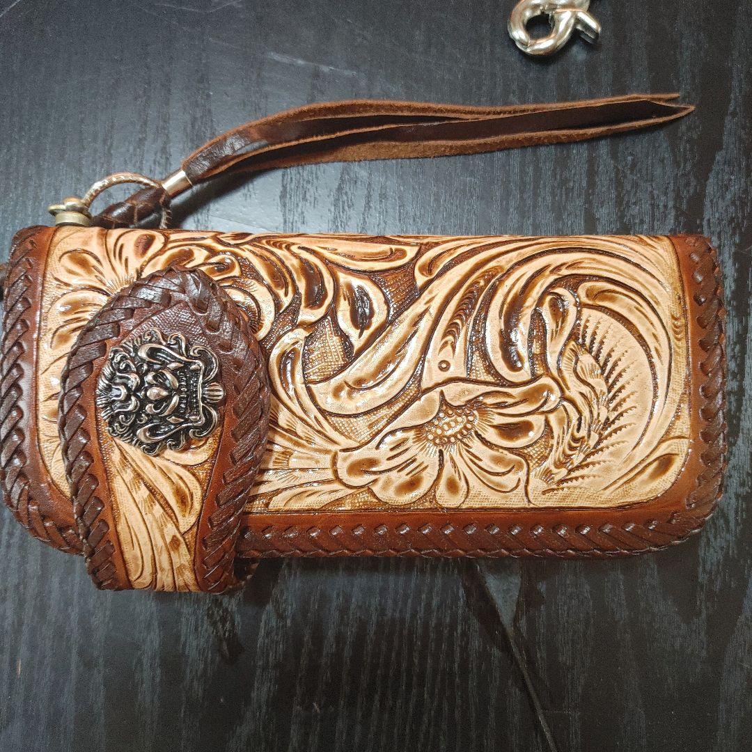 バイカーズウォレット　長財布　ハンドメイド