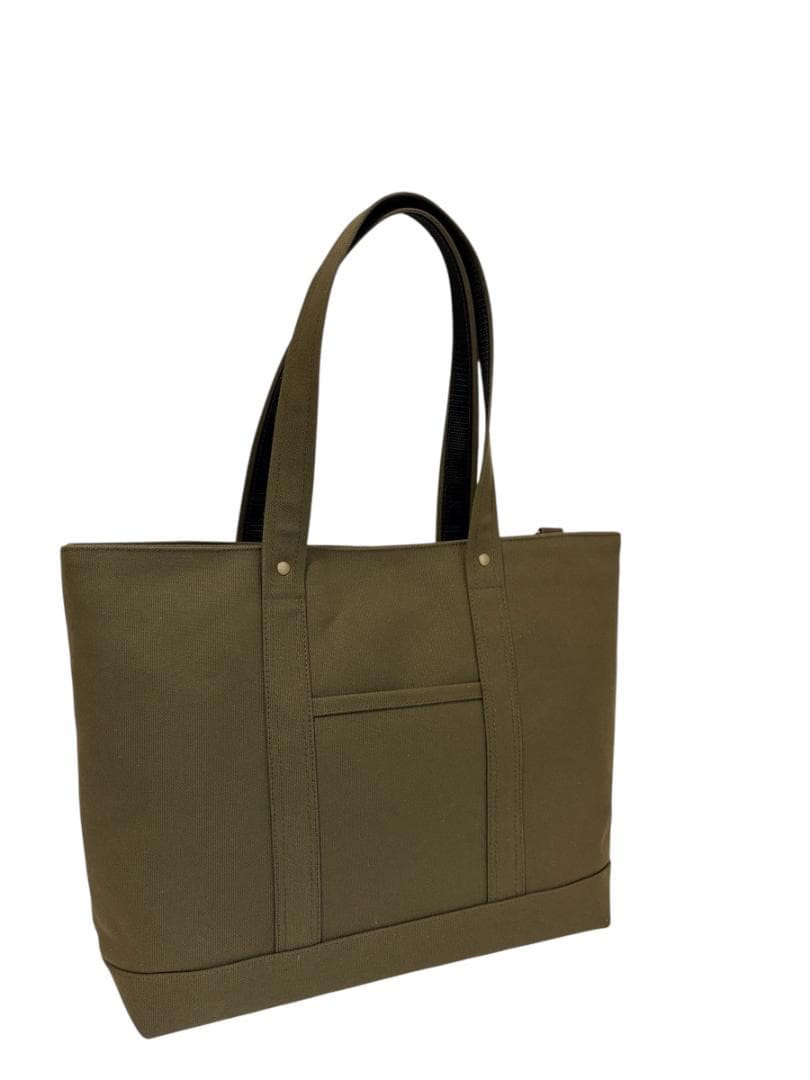 硬いハリのある8号帆布×Dカンアクセントの多機能トートバッグ（大容量・自立型）