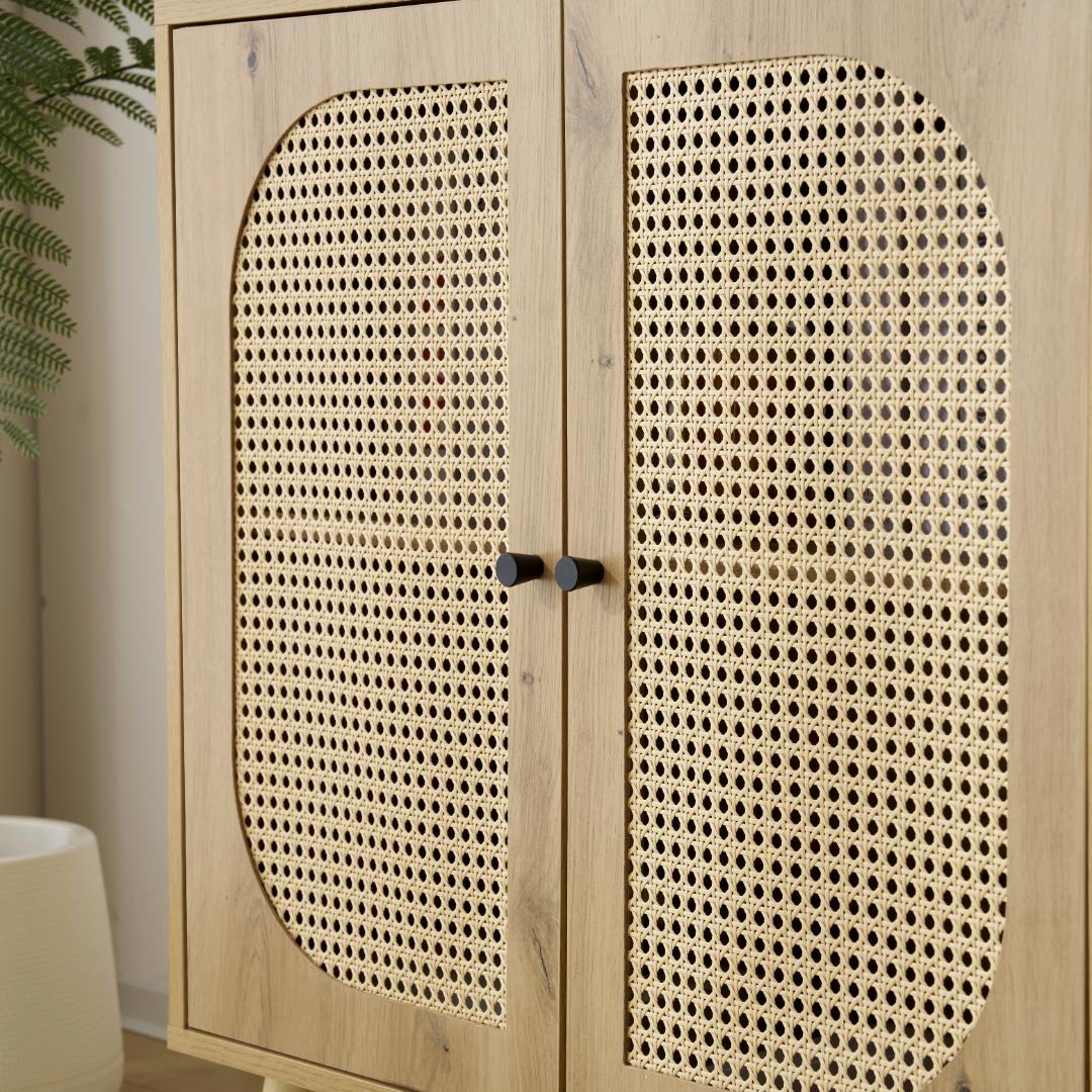 キャビネット サイドボード 引き出し付 大容量 2段収納 サイドボード 扉付き