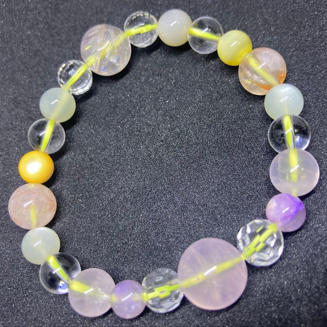 ✦スターローズクォーツ　水晶　シルバームーンクォーツ他ハイパワーストーンブレス✦