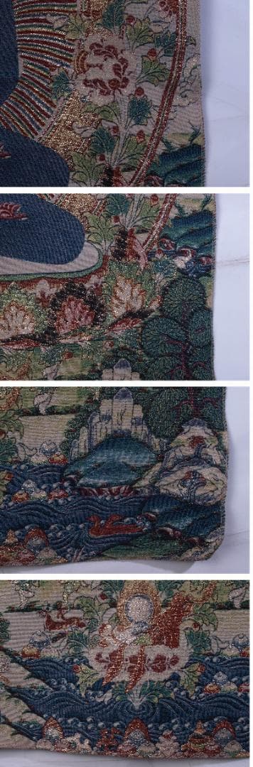 中国油絵 特製麻地に　お釈迦様　骨董<BR> G1849D4-1