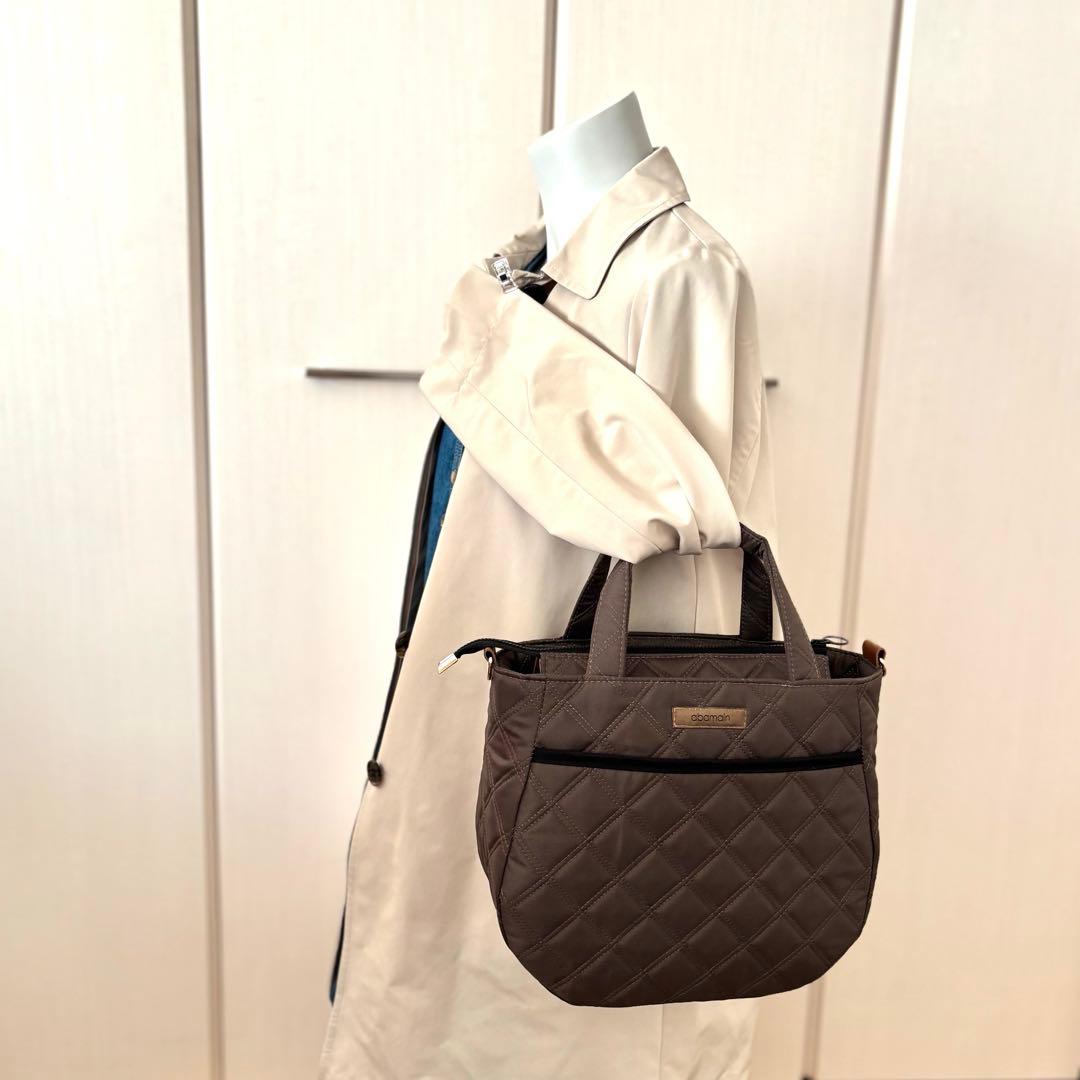 【水時計】ラウンドトートバッグM ナイロンオックスキルト　ファスナー開閉