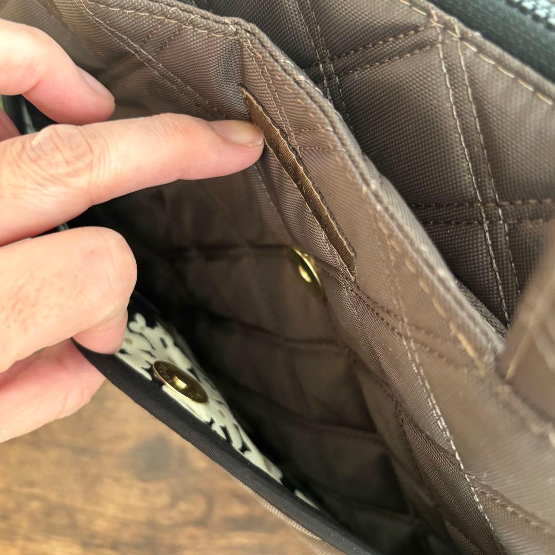 【水時計】ラウンドトートバッグM ナイロンオックスキルト　ファスナー開閉