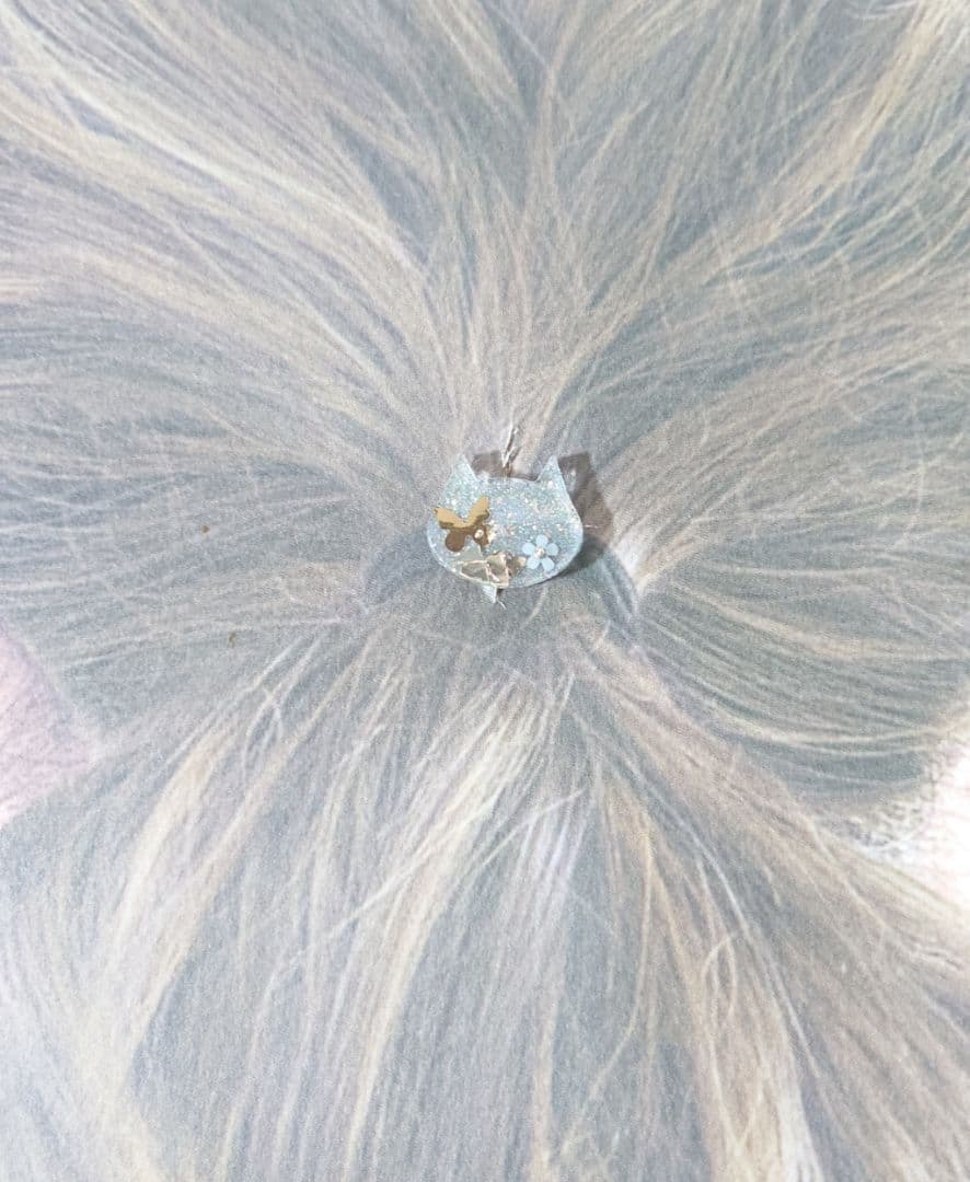 猫のカボション☆6個 z56 ブルー/ネコ/動物/ボタン