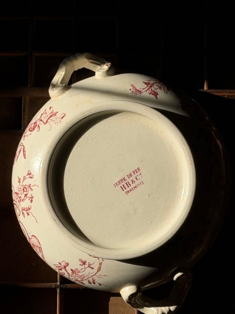 ⚫︎フランスアンティーク⚫︎HB&C ショワジールロワ窯⚫︎深赤色のレギュミエール器