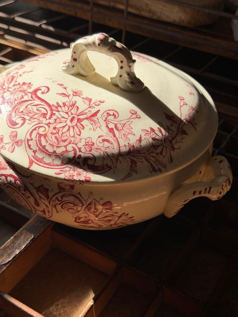 ⚫︎フランスアンティーク⚫︎HB&C ショワジールロワ窯⚫︎深赤色のレギュミエール器