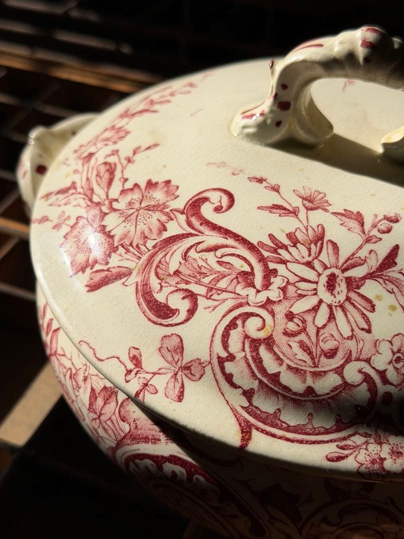 ⚫︎フランスアンティーク⚫︎HB&C ショワジールロワ窯⚫︎深赤色のレギュミエール器
