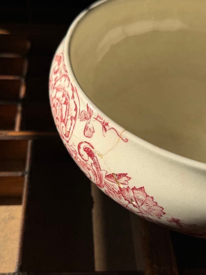 ⚫︎フランスアンティーク⚫︎HB&C ショワジールロワ窯⚫︎深赤色のレギュミエール器