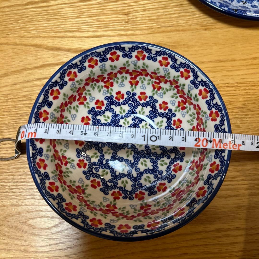 早い者勝ち(最終値下)【美品】ポーリッシュポタリー　3点セット　ボウル２枚、平皿