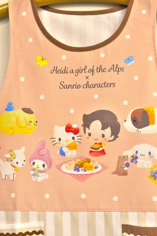 【新品】アルプスの少女ハイジ×サンリオストライプキッチン　レディースエプロン