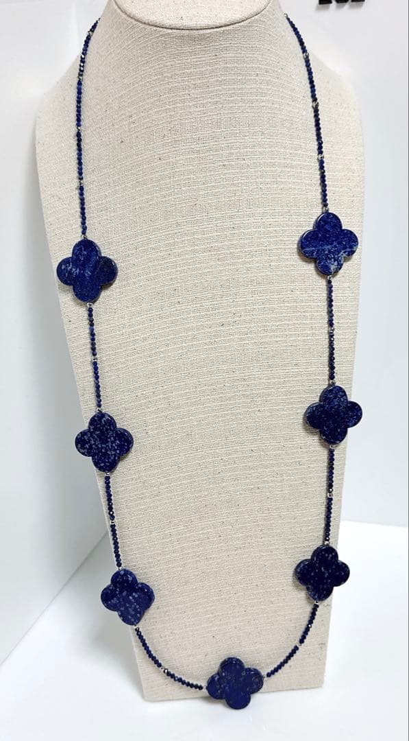 ラピスラズリクローバーデザインネックレスＮＯ26-2601