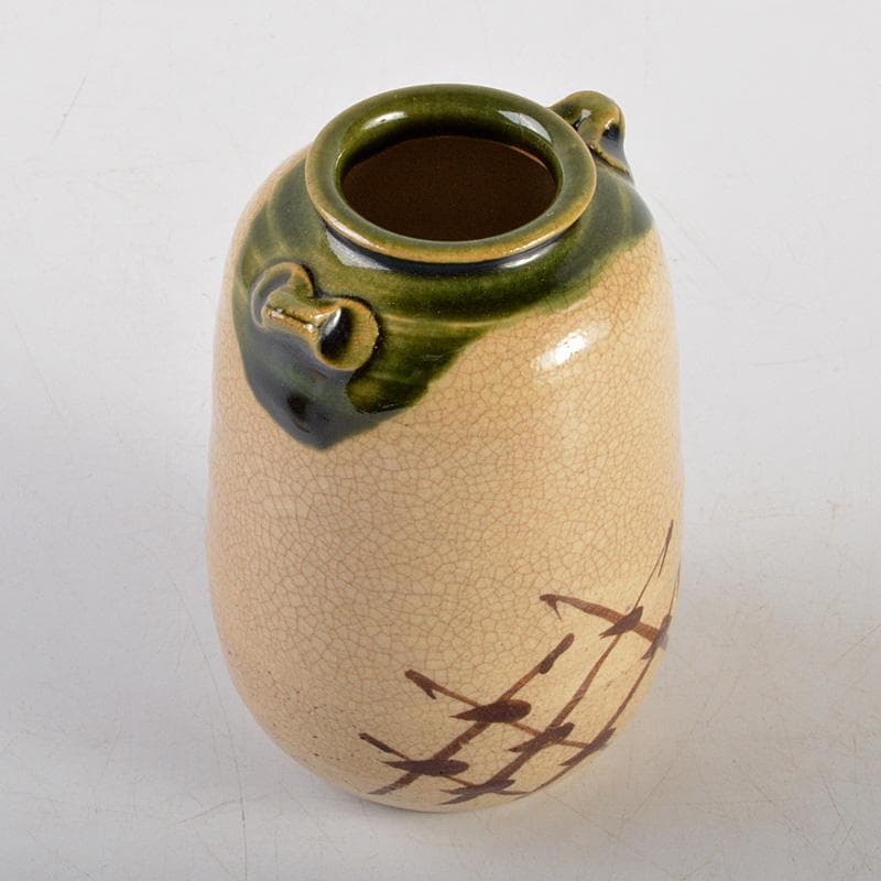 茶道具　松本鐵山造　織部　茶入　共箱　V　6324