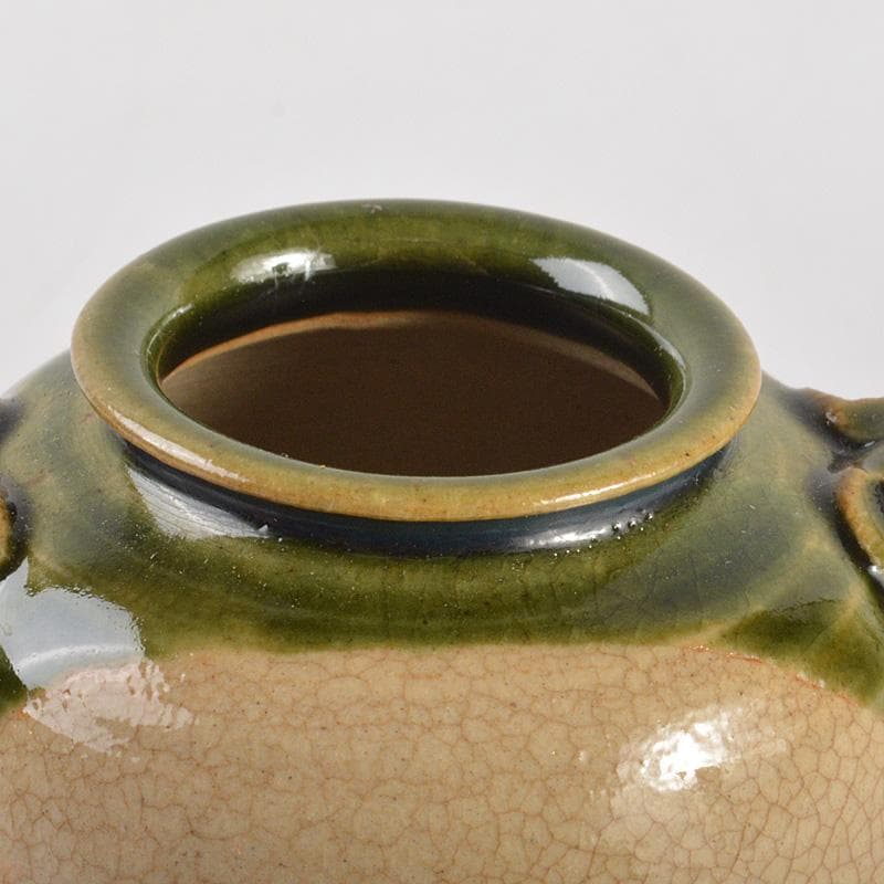 茶道具　松本鐵山造　織部　茶入　共箱　V　6324