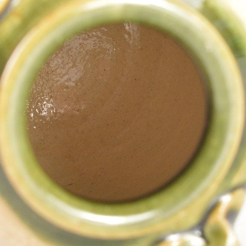 茶道具　松本鐵山造　織部　茶入　共箱　V　6324