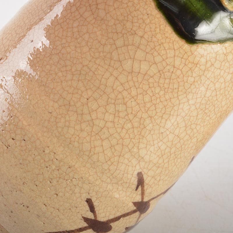 茶道具　松本鐵山造　織部　茶入　共箱　V　6324