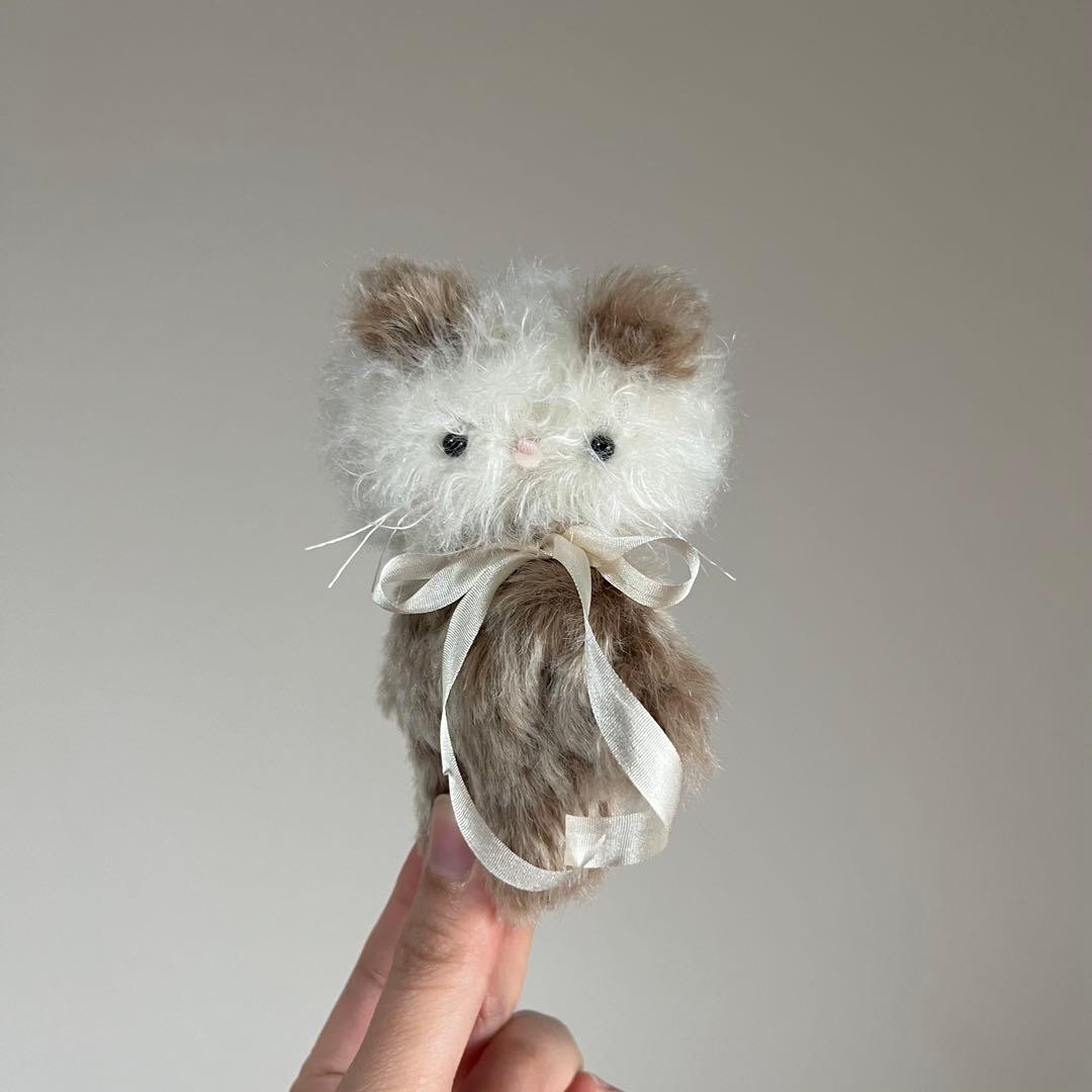 ぺろん　ほうじ茶みるく　ちいさなネコ　猫　ぬいぐるみ　作家　テディベア　レトロ