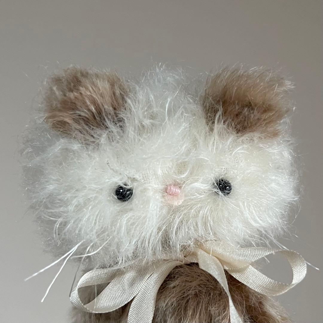 ぺろん　ほうじ茶みるく　ちいさなネコ　猫　ぬいぐるみ　作家　テディベア　レトロ