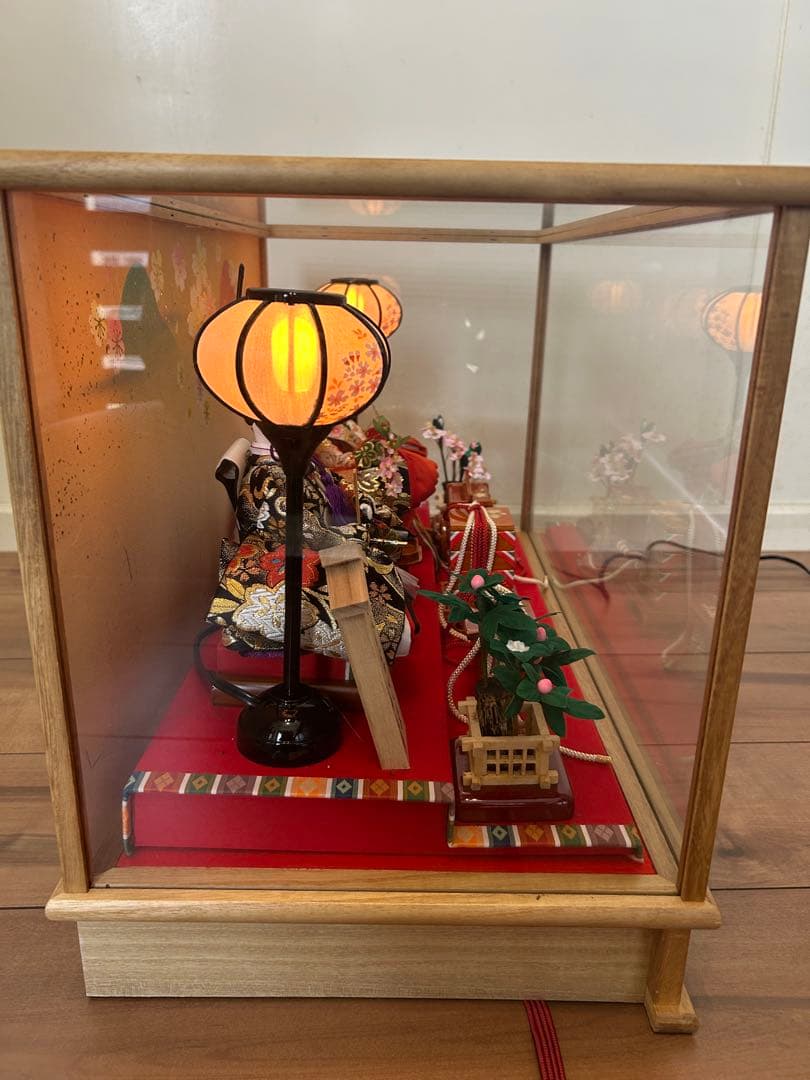 【未使用】雛人形 親王飾り ケース入り オルゴール付き 桃の節句 ひなまつり