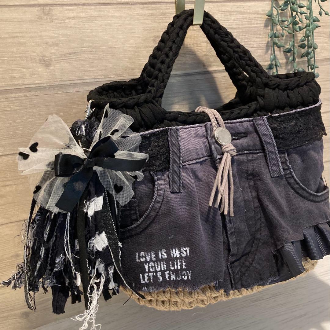 やっちゃん様Ｎｏ508 ハンドメイドバッグ デニムリメイク リメイクデニムバッグ