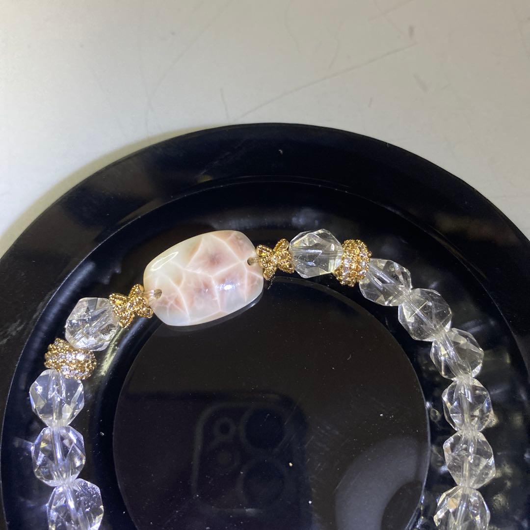 ピンクラリマー・クリスタルブレスレット