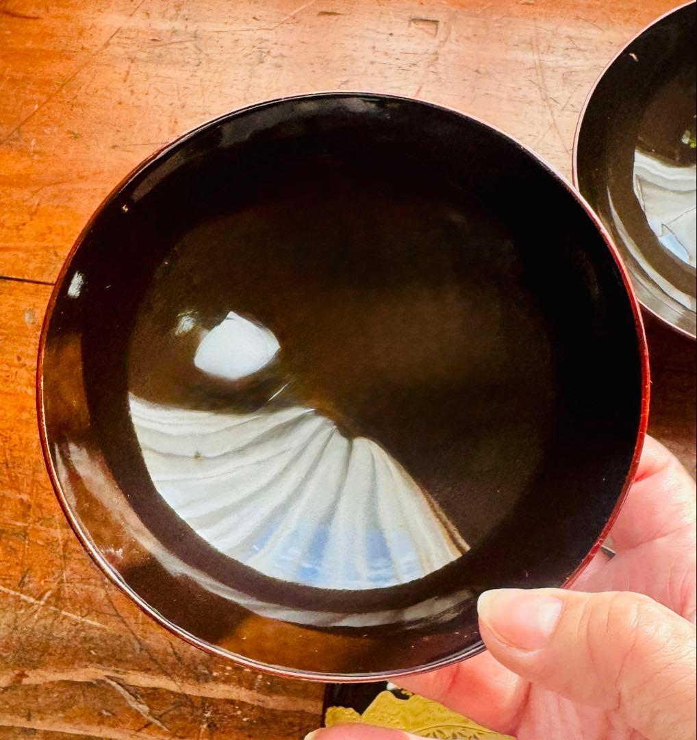 漆塗椀　蒔絵　懐石　金蒔絵吸い物椀2客　正月　椀