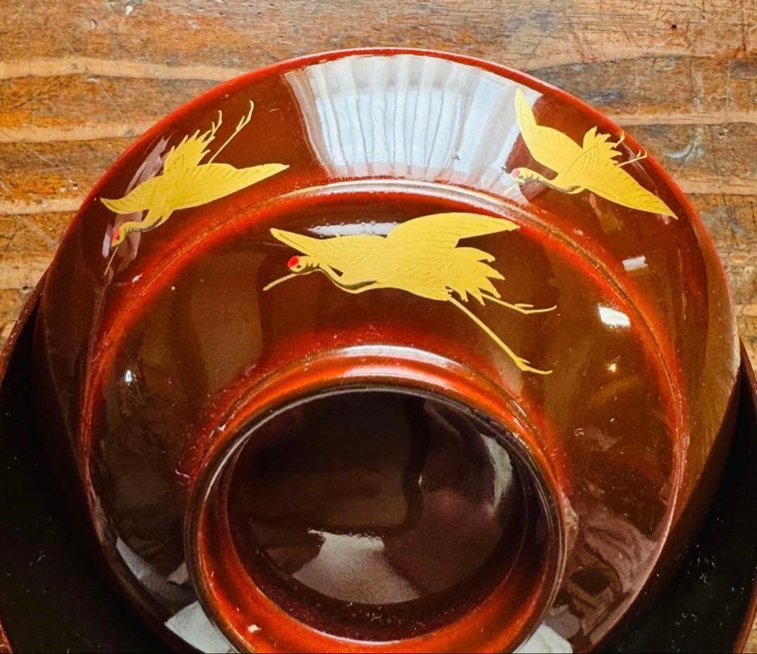 漆塗椀　蒔絵　懐石　金蒔絵吸い物椀2客　正月　椀