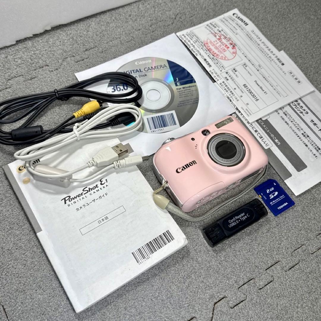 ☆動作OK Canon Powershot E1 乾電池式 ピンク