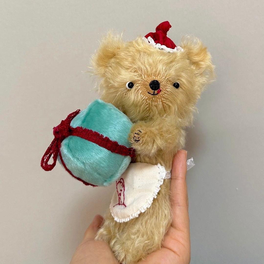 かわいいサンタ熊ちゃん テディベア ぬいぐるみ 海外作家様 ハンドメイド くま