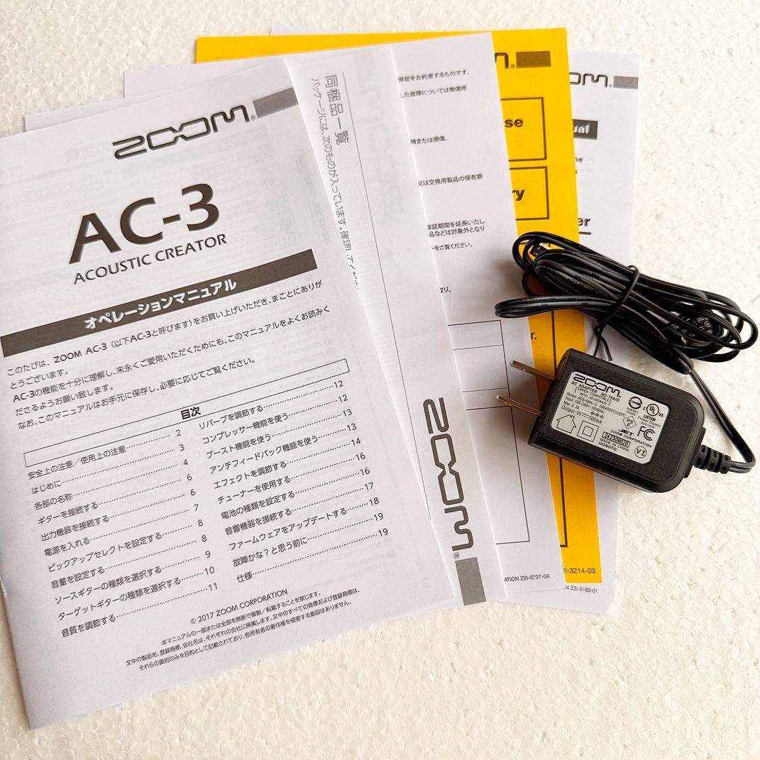 ZOOM AC-3 AC-3 Acoustic Creator USED美品