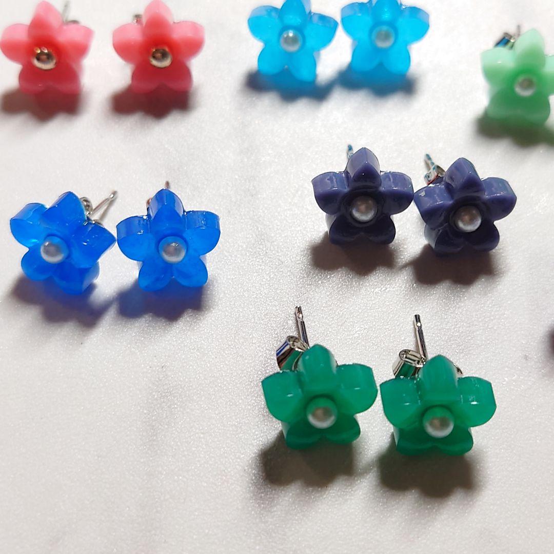 263☆ ハンドメイド ピアス セール フラワー 花 7種 カラフル ステンレス