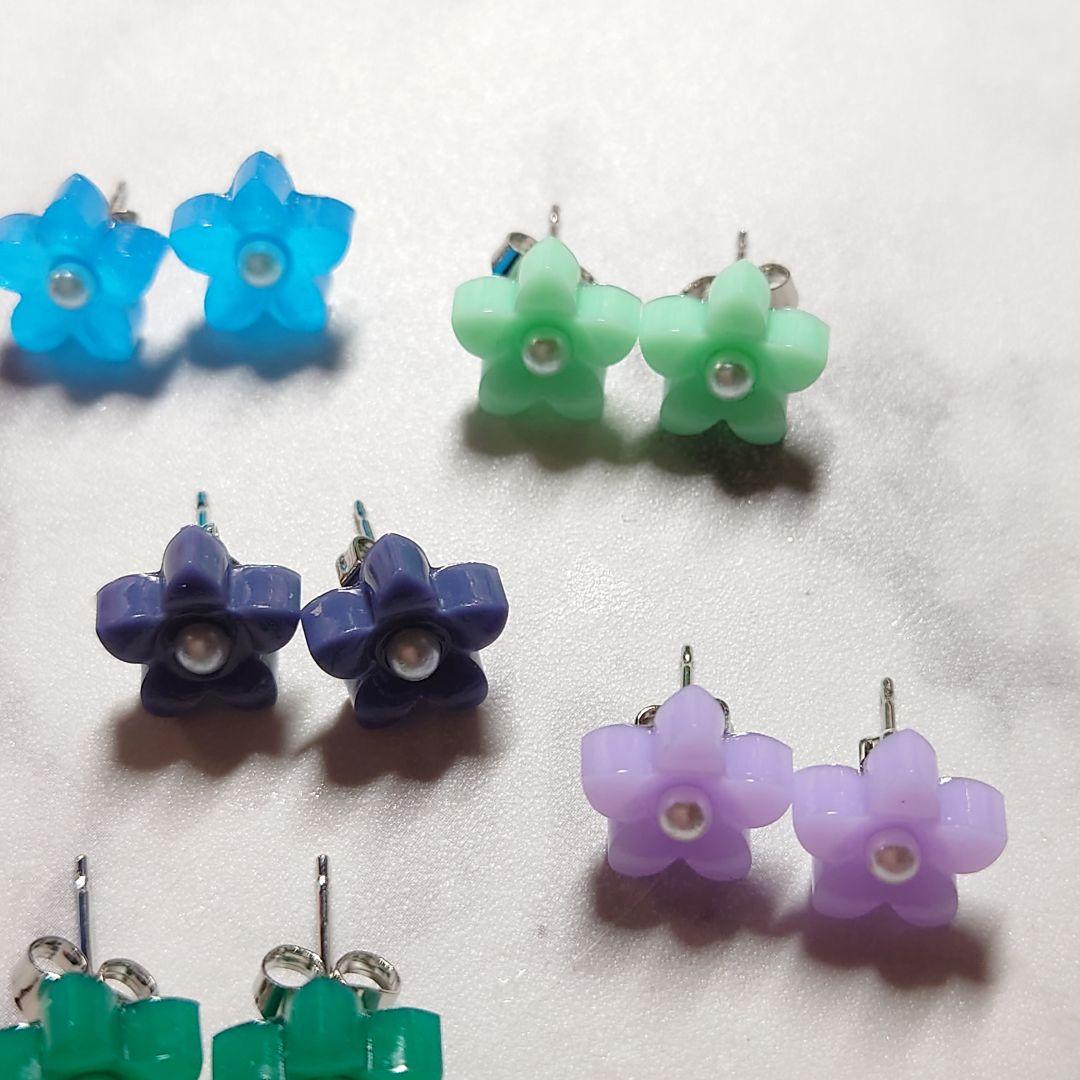 263☆ ハンドメイド ピアス セール フラワー 花 7種 カラフル ステンレス