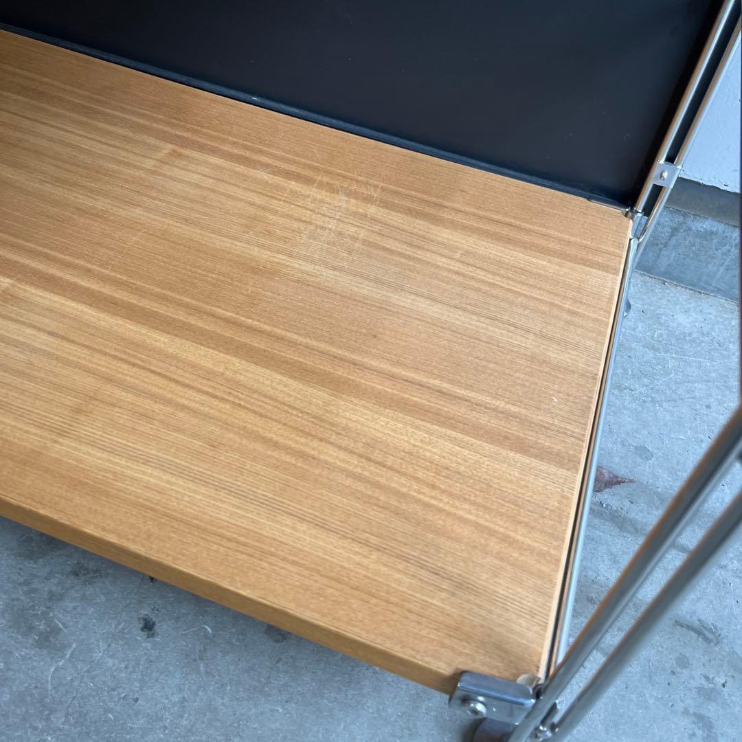 無印★ステンレスユニットシェルフ タモ材棚セット・ワイド・小 バックパネル付き