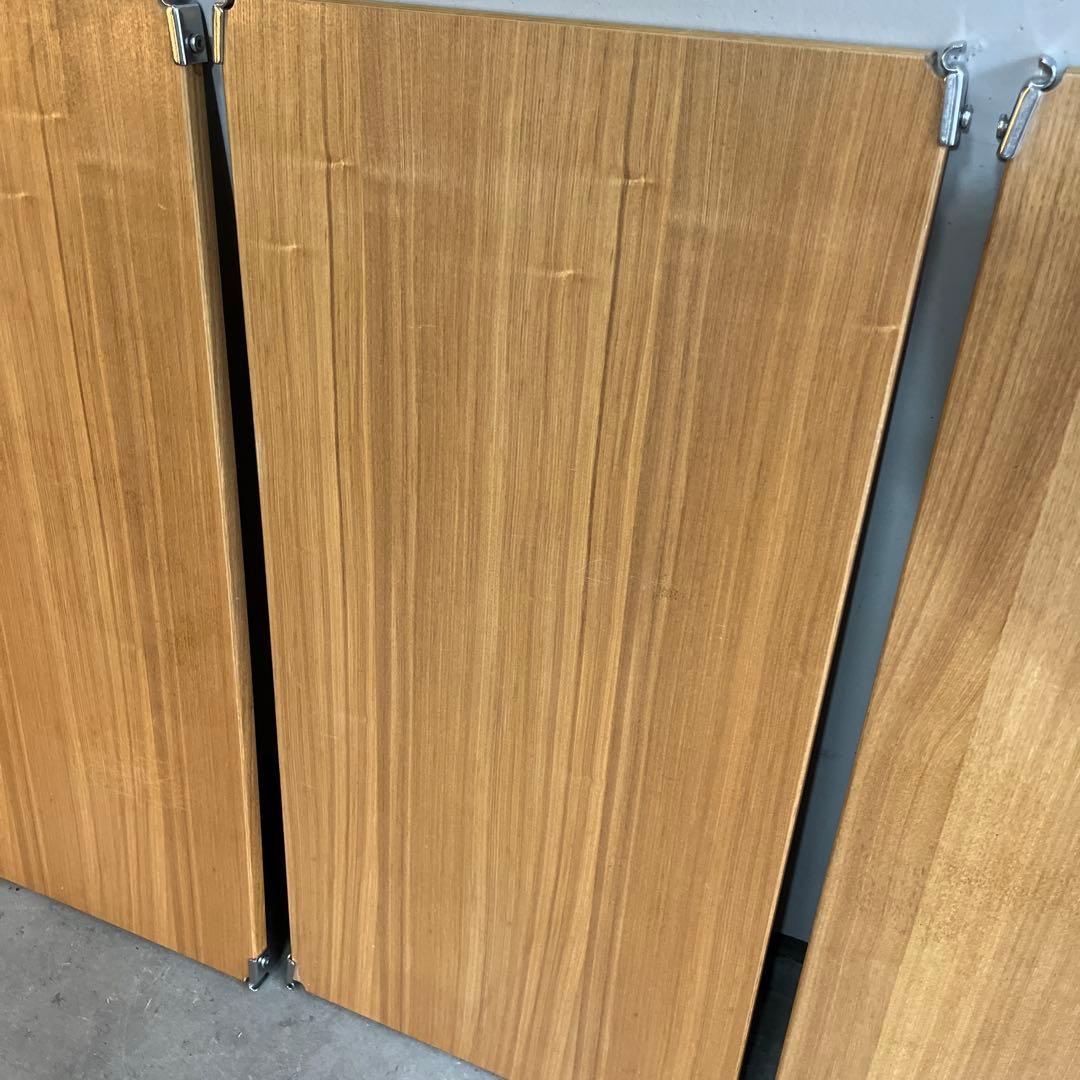 無印★ステンレスユニットシェルフ タモ材棚セット・ワイド・小 バックパネル付き